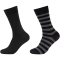 2er Pack camano Soft Stripe Crew Socken Herren 9999 - black 43-46