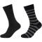2er Pack camano Soft Stripe Crew Socken Herren 9999 - black 39-42