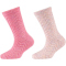 2er Pack camano Fancy Warm Viskose Crew Socken Kinder 4898 - mulberry purple 35-38