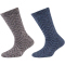 2er Pack camano Fancy Warm Viskose Crew Socken Kinder 5801 - blue 35-38