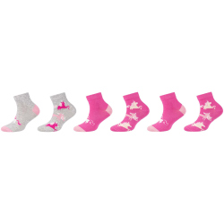 6er Pack camano Soft Bio-Baumwoll Quarter Socken Kinder...