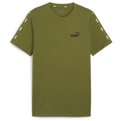 PUMA Ess+ Metallic Tape T-Shirt Herren 30 - olive green S