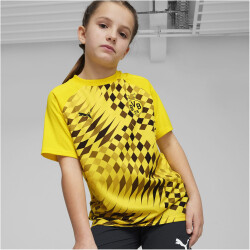 PUMA BVB Borussia Dortmund kurzarm Aufwärmtrikot 2023/24 Kinder 01 - cyber yellow/puma black 116