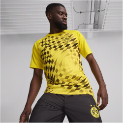 PUMA BVB Borussia Dortmund kurzarm Aufwärmtrikot 2023/24 Herren 01 - cyber yellow/puma black M