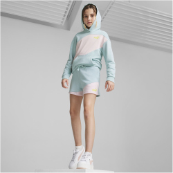 PUMA Power Colorblock Sweatshorts Mädchen 22 - turquoise surf 128