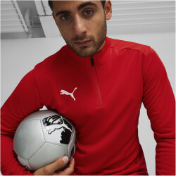 PUMA teamGOAL 1/4-Zip Trainings-Top Herren 01 - PUMA red/PUMA white/fast red M