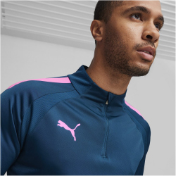 PUMA teamLIGA 1/4-Zip Top 56 - ocean tropic/poison pink S