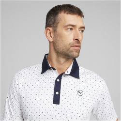 PUMA Pure Geo Poloshirt Herren 02 - white glow/deep navy S