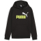 PUMA Ess+ Metallic 2 Col Big Logo Fleece-Hoodie Jungen 59 - PUMA black/lime sheen 176
