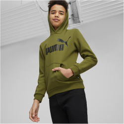 PUMA Essentials Big Logo Fleece-Hoodie Jungen 76 - olive green 152