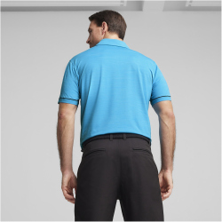 PUMA Cloudspun Haystack Poloshirt Herren 17 - aqua blue heather/puma black heather L