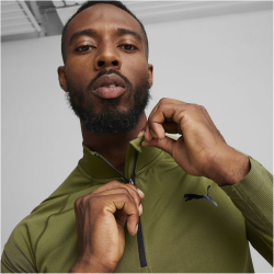 PUMA Formknit Seamless 1/4-Zip Trainings-Sweatshirt Herren 33 - olive green S