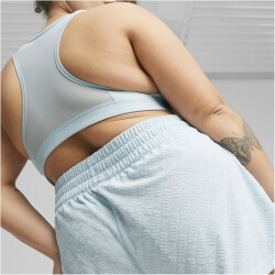 PUMA Fit Branded Fleece High-Waist 3" Shorts Damen 22 - turquoise surf L