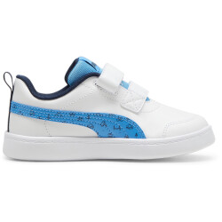 PUMA Courtflex V2 Woods Sneaker mit Klettverschluss Kinder 02 - PUMA white/regal blue 32.5