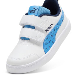 PUMA Courtflex V2 Woods Sneaker mit Klettverschluss Kinder 02 - PUMA white/regal blue 32.5