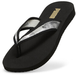 PUMA Sandy Flip Metallic Shine Zehentrenner Damen 02 - PUMA black/PUMA silver/PUMA black 35.5