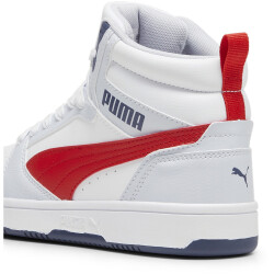 PUMA Rebound V6 Mid-Top Sneaker Kinder 09 - silver mist/club navy/for all time red 36