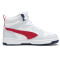 PUMA Rebound V6 Mid-Top Sneaker Kinder 09 - silver mist/club navy/for all time red 36