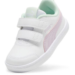PUMA Courtflex v2 Baby-Sneaker mit Klettverschluss 35 - PUMA white/grape mist/fresh mint 23
