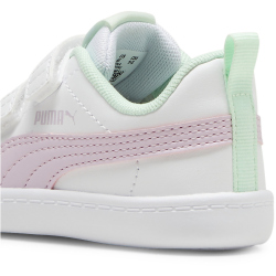PUMA Courtflex v2 Baby-Sneaker mit Klettverschluss 35 - PUMA white/grape mist/fresh mint 23
