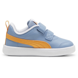 PUMA Courtflex v2 Baby-Sneaker mit Klettverschluss 34 - zen blue/clementine/puma white 23