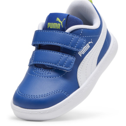PUMA Courtflex v2 Baby-Sneaker mit Klettverschluss 33 - cobalt glaze/puma white/lime pow 22