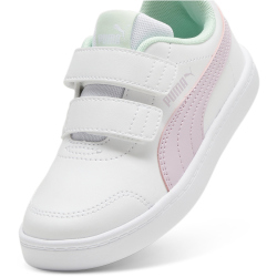 PUMA Courtflex v2 PS Kinder Sneaker mit Klettverschluss 35 - PUMA white/grape mist/fresh mint 31