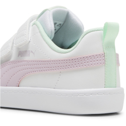 PUMA Courtflex v2 PS Kinder Sneaker mit Klettverschluss 35 - PUMA white/grape mist/fresh mint 31