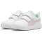 PUMA Courtflex v2 PS Kinder Sneaker mit Klettverschluss 35 - PUMA white/grape mist/fresh mint 32