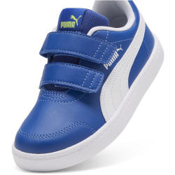 PUMA Courtflex v2 PS Kinder Sneaker mit Klettverschluss 33 - cobalt glaze/puma white/lime pow 32