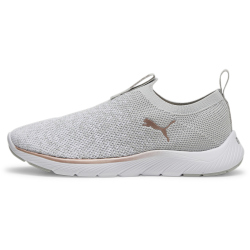PUMA Softride Remi Slip-on Knit Laufschuhe Damen 02 - ash gray/puma white/rose gold 40.5
