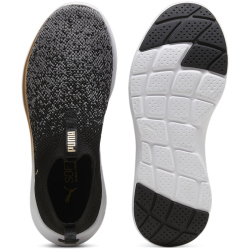PUMA Softride Remi Slip-on Knit Laufschuhe Damen 01 - PUMA black/PUMA gold/cool dark gray 40.5