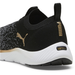 PUMA Softride Remi Slip-on Knit Laufschuhe Damen 01 - PUMA black/PUMA gold/cool dark gray 40.5