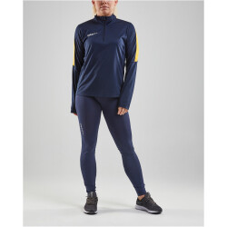 CRAFT Progress 1/2-Zip Trainings-Top Damen 390552 - navy/sweden yellow XS