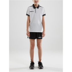 CRAFT Pro Control Poloshirt Kinder 900999 - white/black 122/128