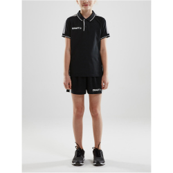 CRAFT Pro Control Poloshirt Kinder 999900 - black/white 122/128
