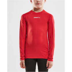 CRAFT Pro Control langarm Kompressionsshirt Kinder 430000 - bright red 158/164