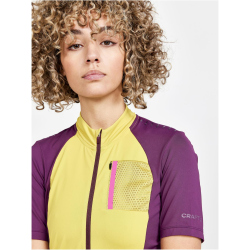 CRAFT ADV Gravel Fahrradtrikot Damen 542435 - cress/burgundy S