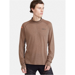 CRAFT ADV SubZ Wool langarm Laufshirt 2 Herren 244200 - dk clay/melange M