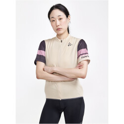 CRAFT Core Endur Logo Fahrradtrikot Damen 211992 - ecru/slate S