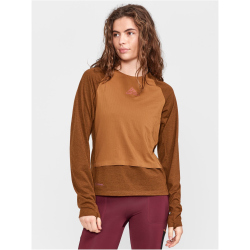 CRAFT ADV Wool Wind langarm Trailrunningshirt Damen 685200 - roots/melange XS