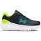 UNDER ARMOUR Surge 4 AC Laufschuhe Jungen 003 - black/high vis yellow/circuit teal 21