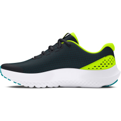 UNDER ARMOUR Surge 4 Laufschuhe Jungen 003 - black/high vis yellow/circuit teal 36