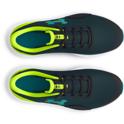 UNDER ARMOUR Surge 4 Laufschuhe Jungen 003 - black/high vis yellow/circuit teal 36