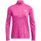 UNDER ARMOUR Tech Twist 1/2-Zip Sportshirt Damen 652 - rebel pink/white M