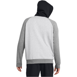 UNDER ARMOUR Rival Colorblock Fleecejacke Herren 011 - mod gray light heather/castlerock light heather/white L