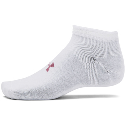 3er Pack UNDER ARMOUR Essential Sneakersocken 100 - white/white/pink elixir L (42-47.5)
