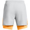 UNDER ARMOUR Launch 5 2in1 Laufshorts Herren 011 - mod gray/nova orange/reflective S