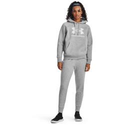 UNDER ARMOUR Rival Fleece Big Logo Hoodie Damen 012 - mod gray light heather/white XXL