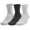 3er Pack UNDER ARMOUR 3-Maker halbhohe Socken 014 - halo gray/mod gray/high vis yellow M (37-41)